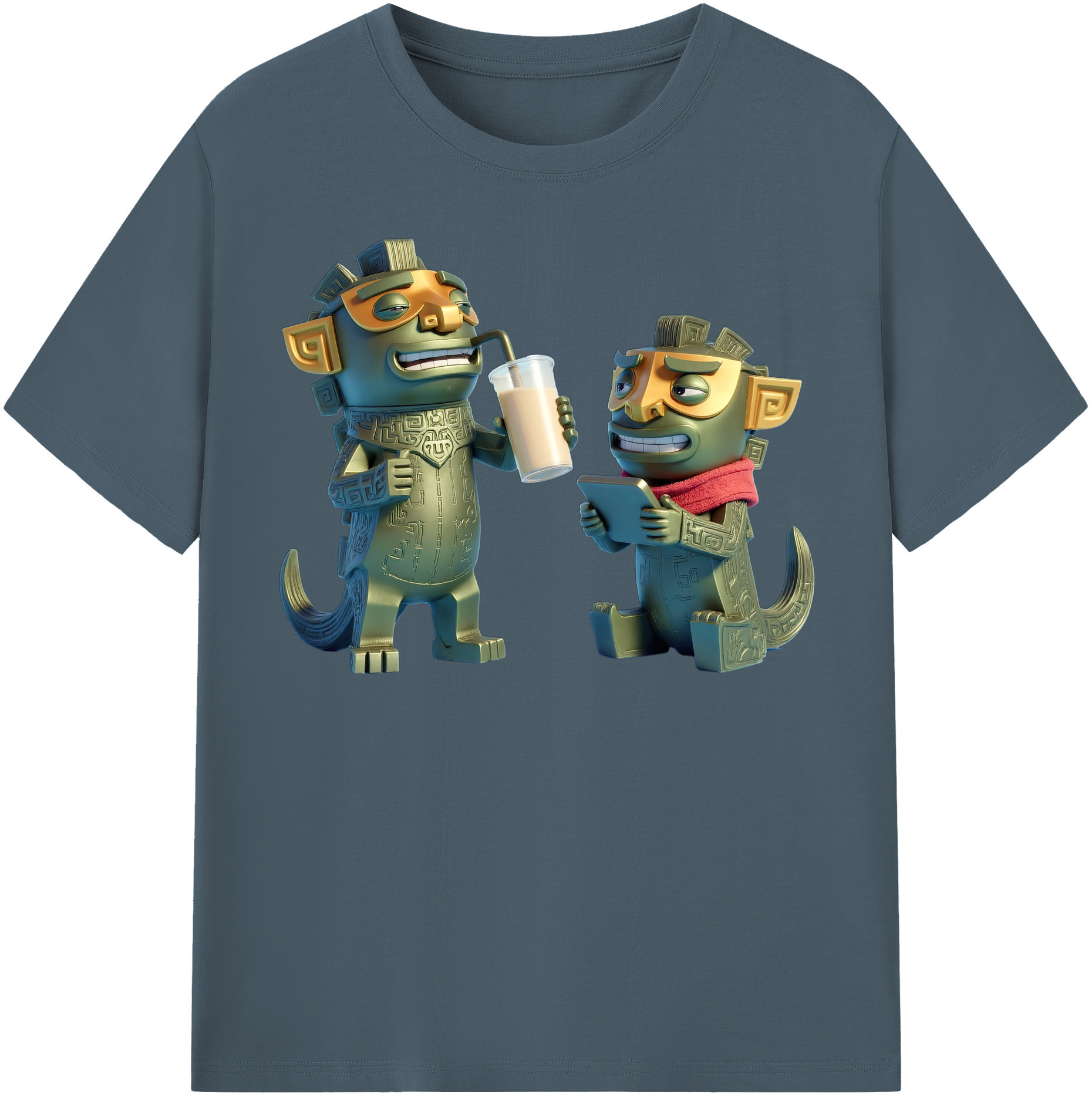 （画像用） Ne Zha 2 ナタ 魔童の大暴れ 綿100％半袖Tシャツ（フロントプリント）